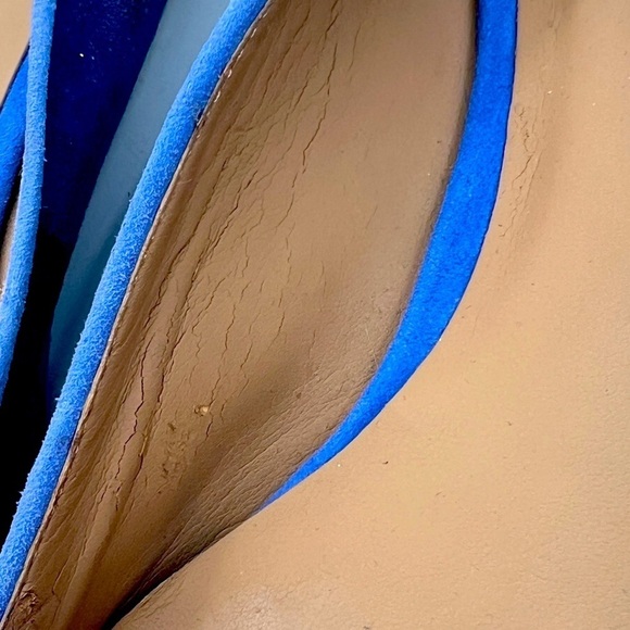 Ann Taylor Blue Suede Slip On Tassel Flats Size 9 1/2 Women’s - Picture 10 of 11